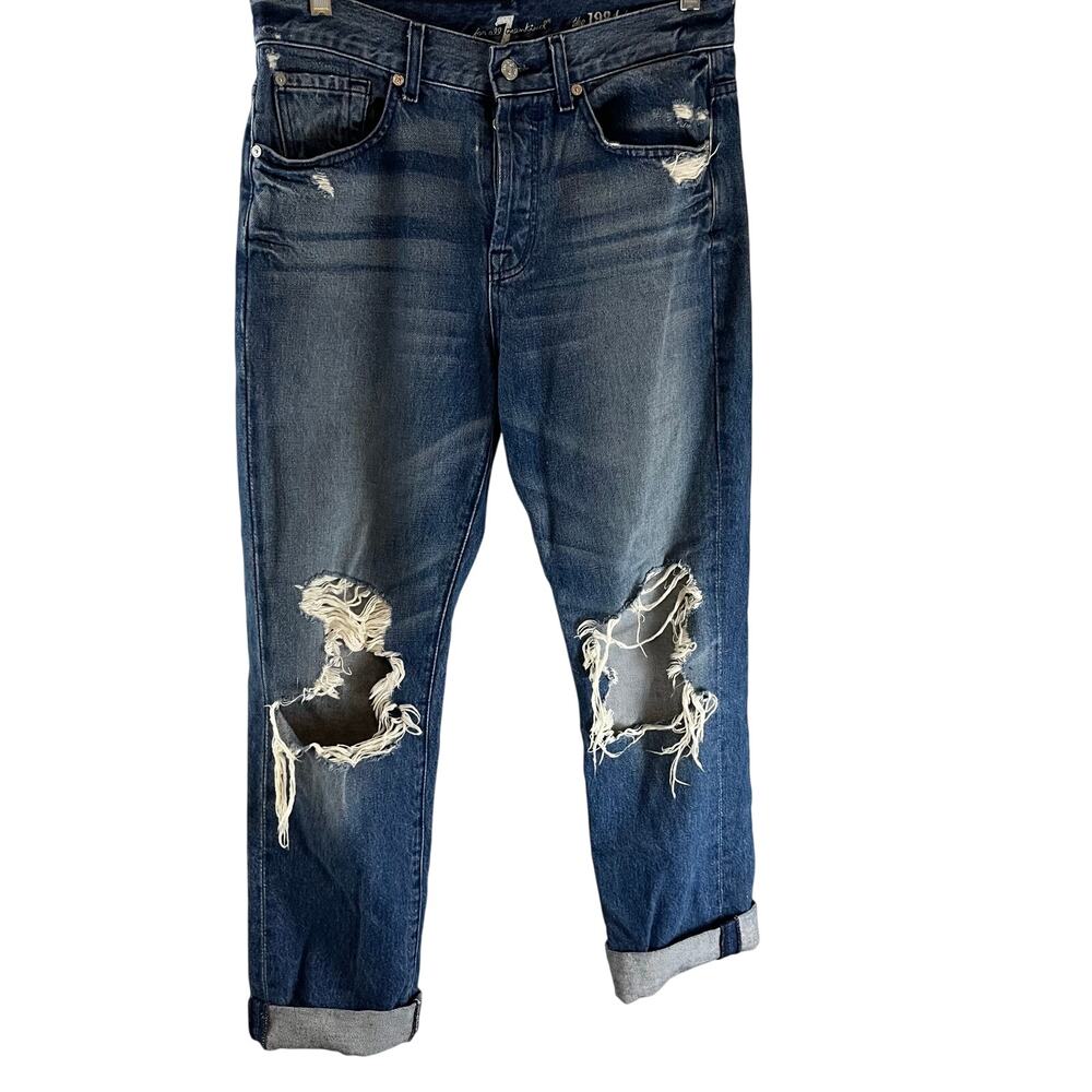7 FOR ALL MANKIND Distressed THE 1984 BOYFRIEND Jeans Size 29